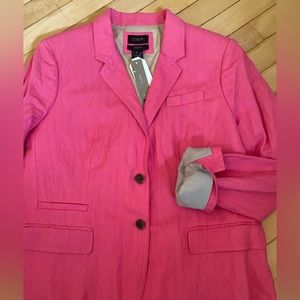 J Crew Schoolboy Hot Pink Blazer Size 14 NWT